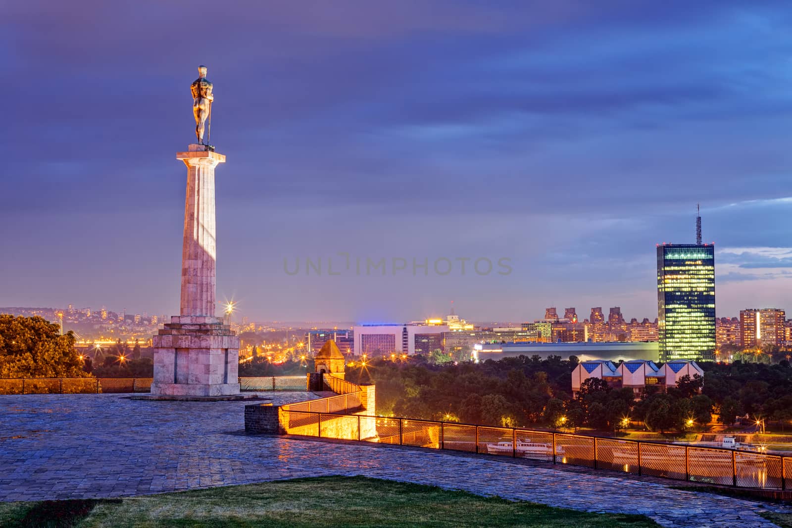 Belgrade fortress at night, Belgrade Serbia