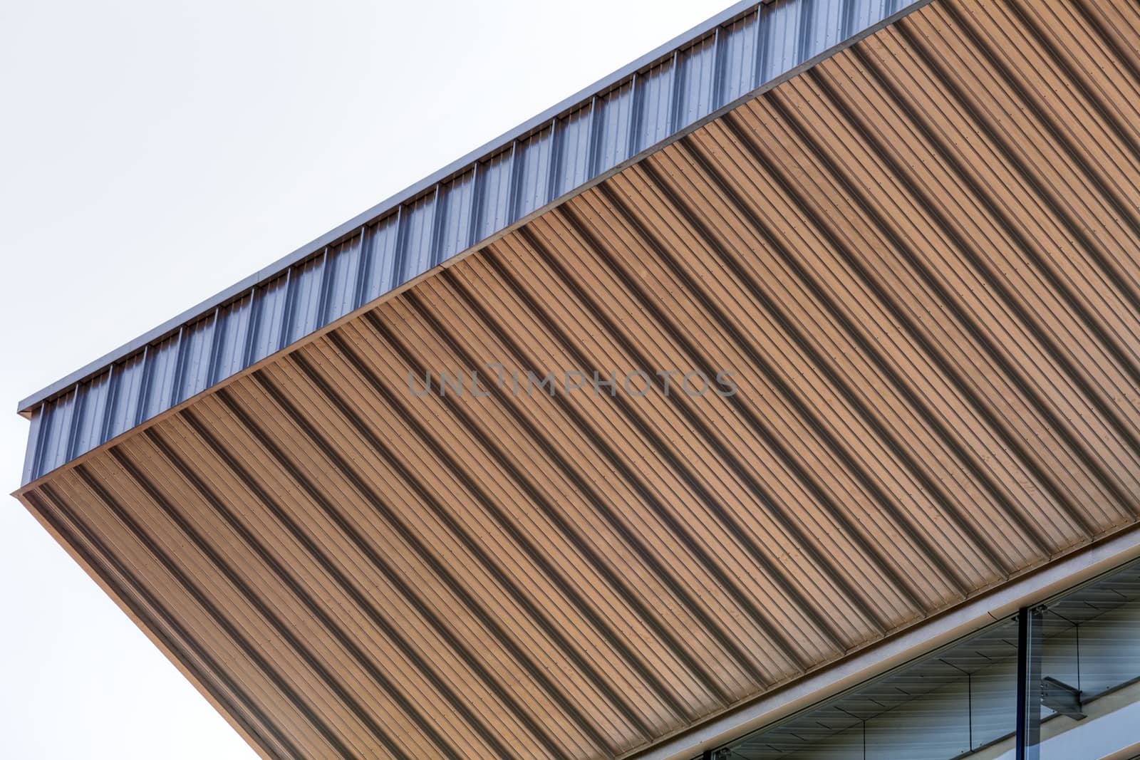 Details of aluminum facade and aluminum panels