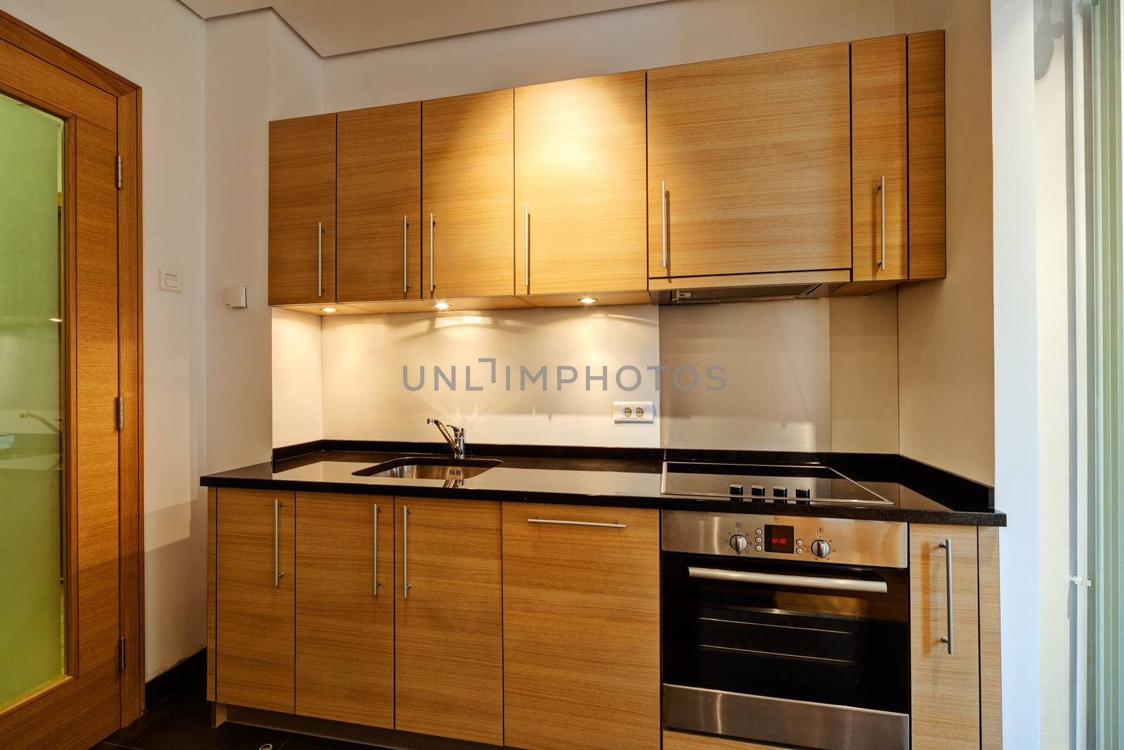 modern kitchen interior with sink and appliances