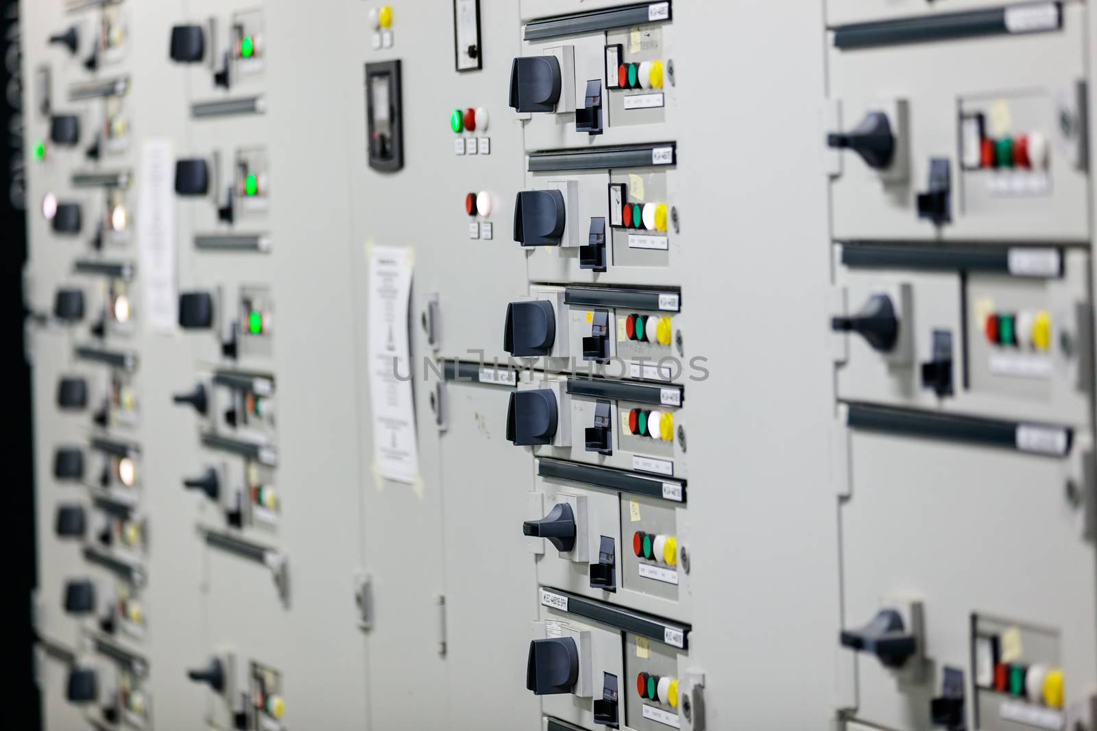 detail of oil pipeline with valves in large oil refinery