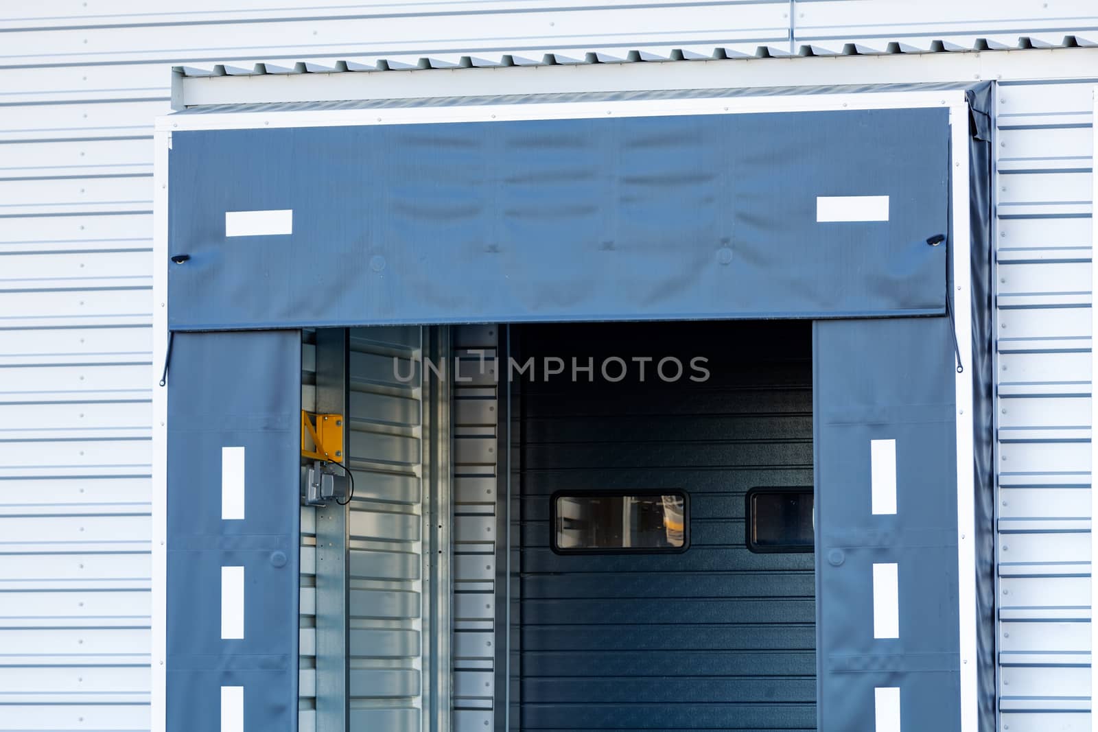 details of aluminum facade and aluminum panels on industrial building