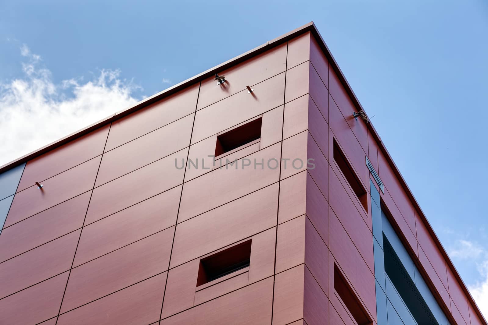 Details of aluminum facade and aluminum panels