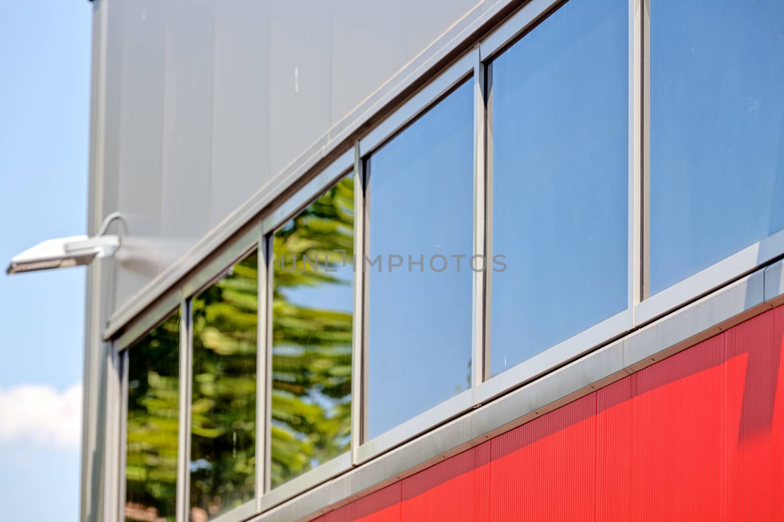 details of aluminum facade and aluminum panels