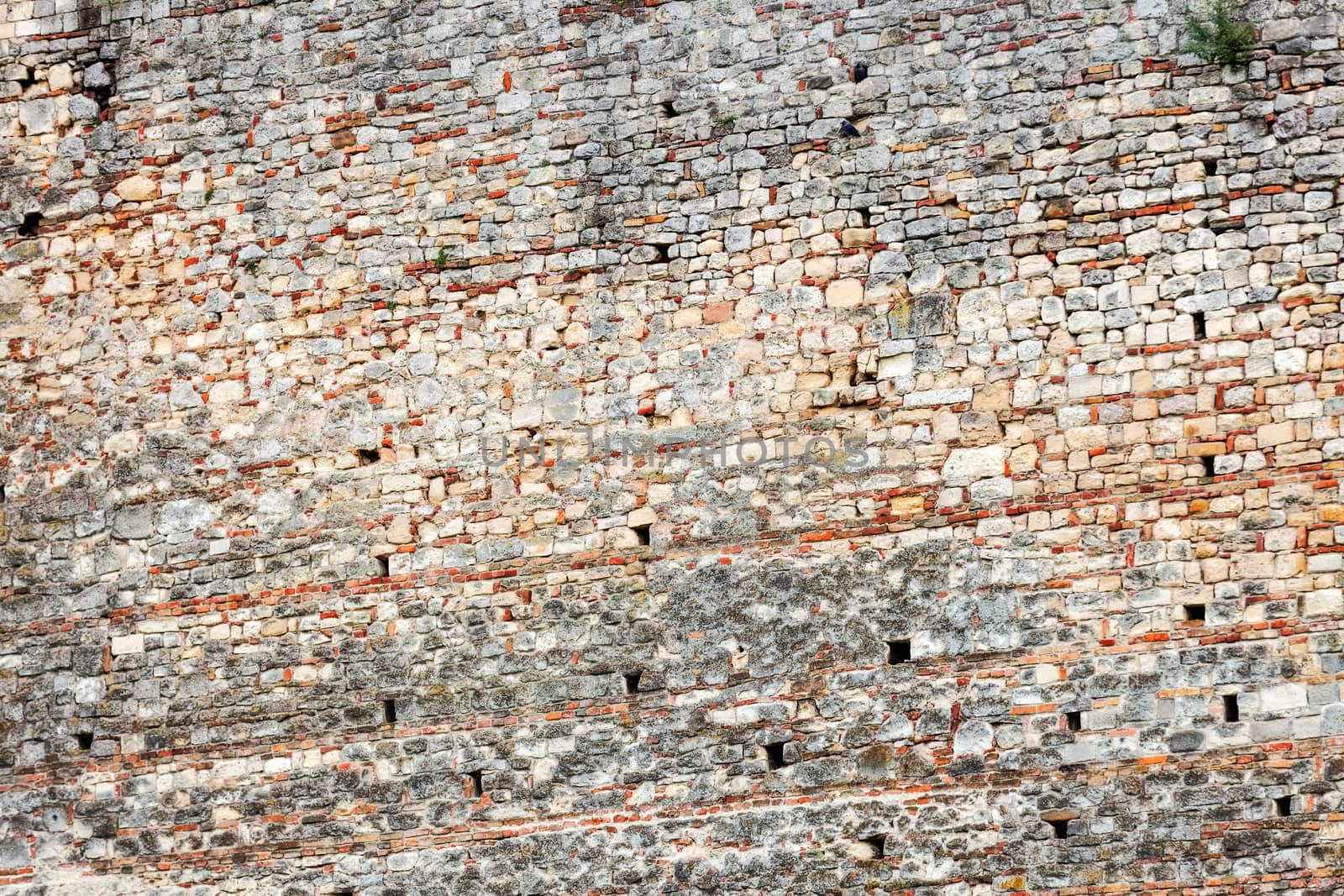 Old brick wall at Belgrade fortress, Belgrade Serbia