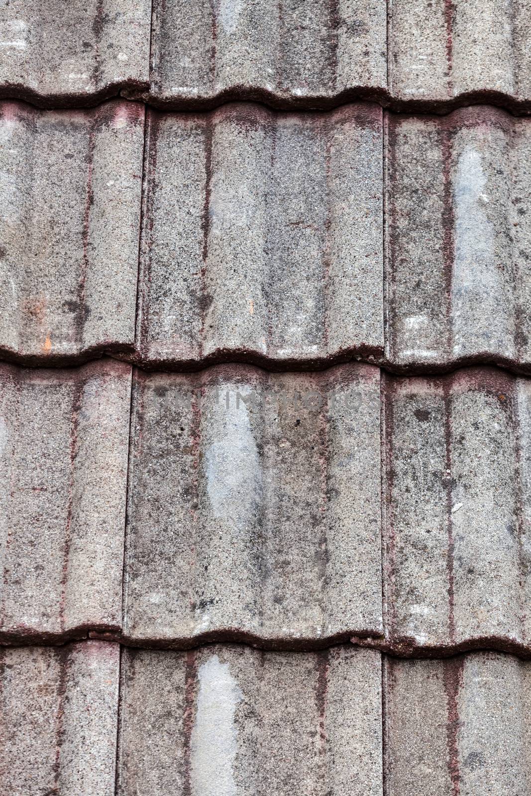 pattern detail of old ceramic roof tiles
