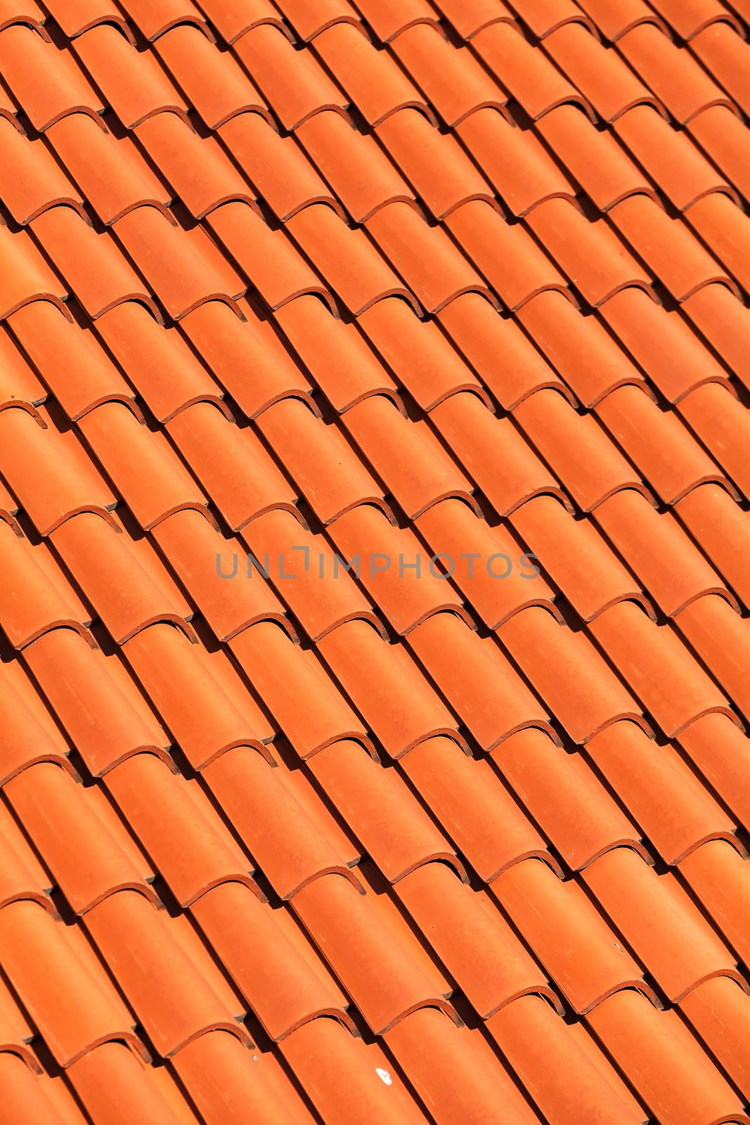 pattern detail of orange ceramic roof tiles