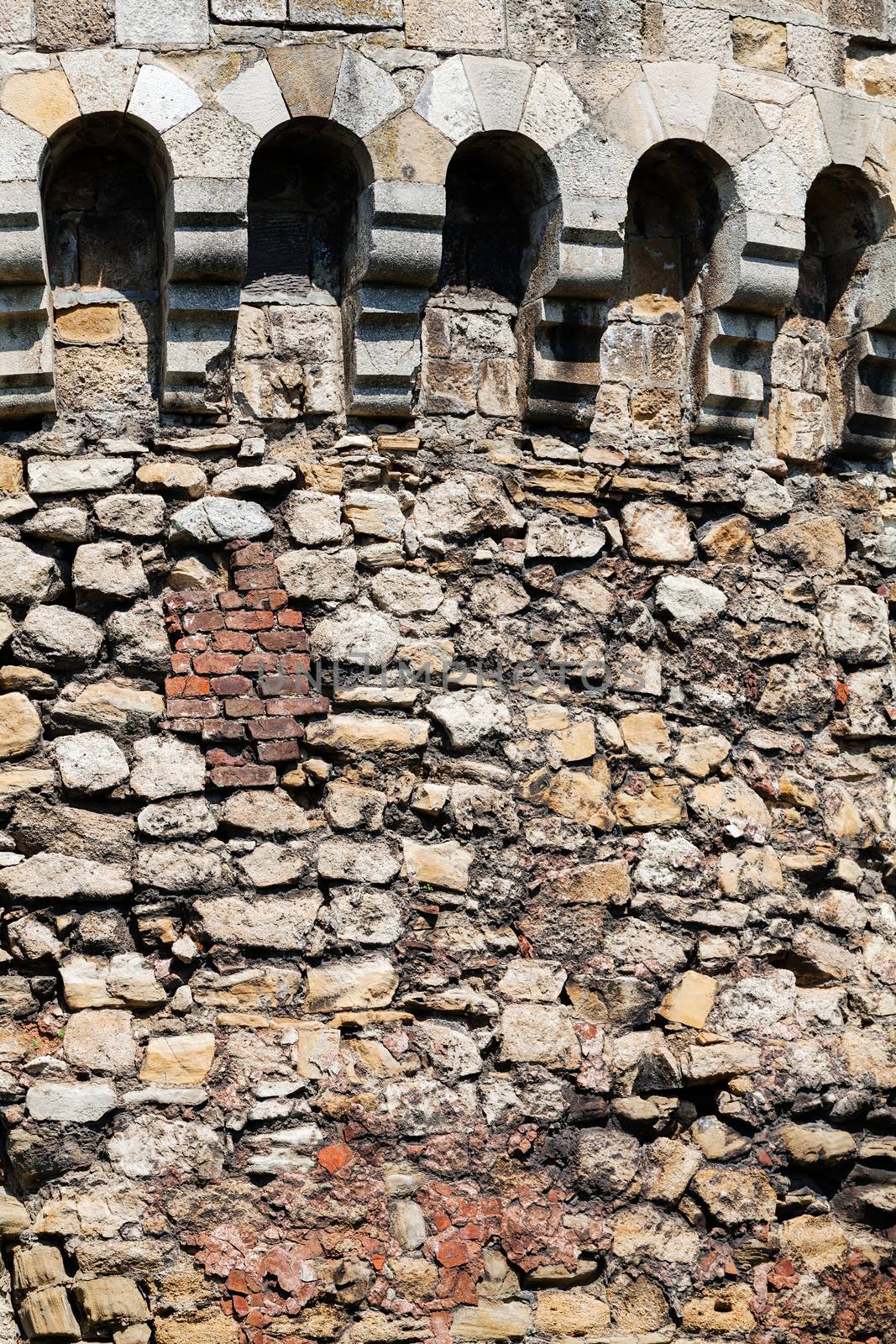 old stone wall at belgrade fortress, belgrade serbia