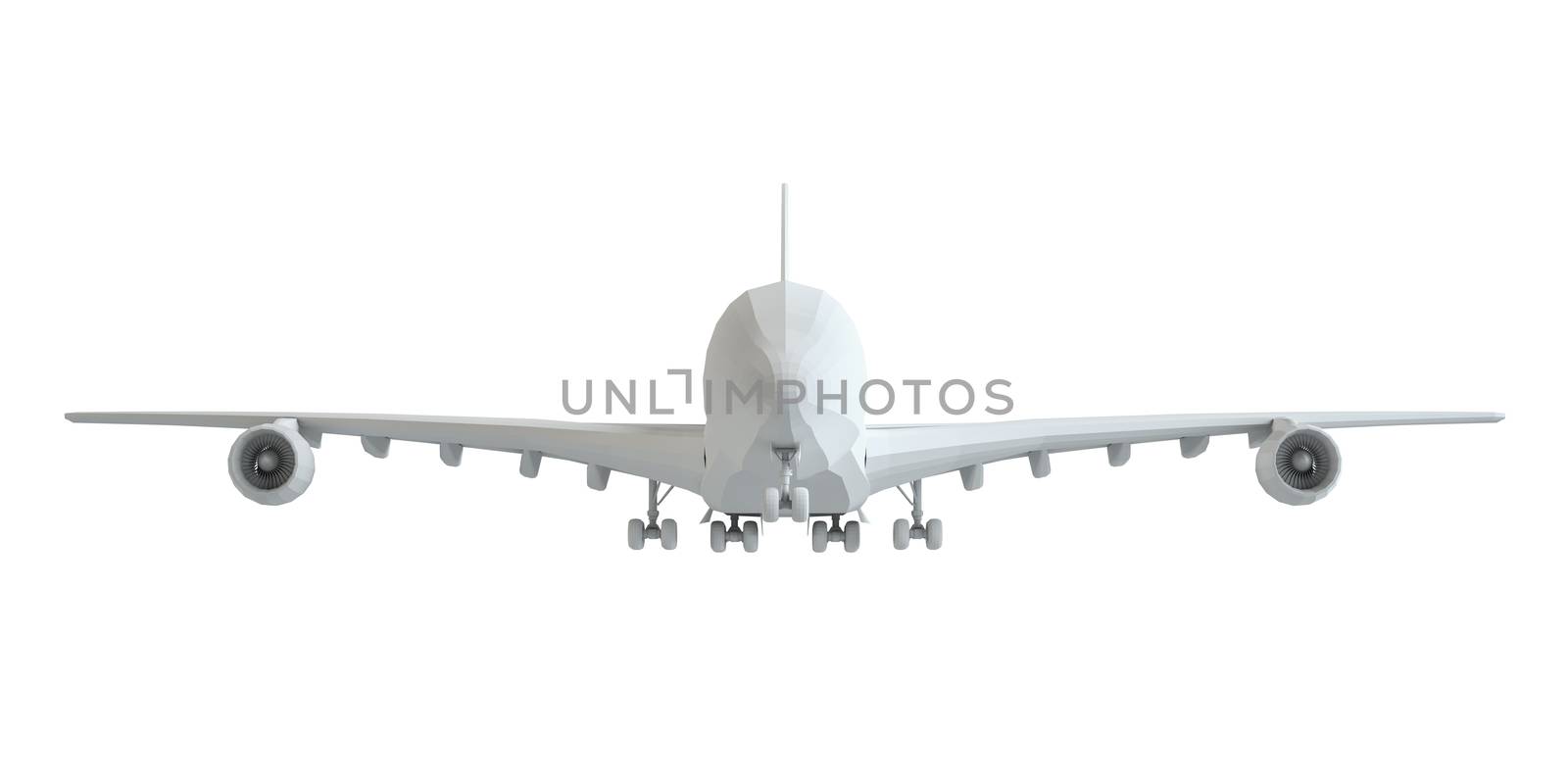 White airplane. Isolated on white background. 3d illustration