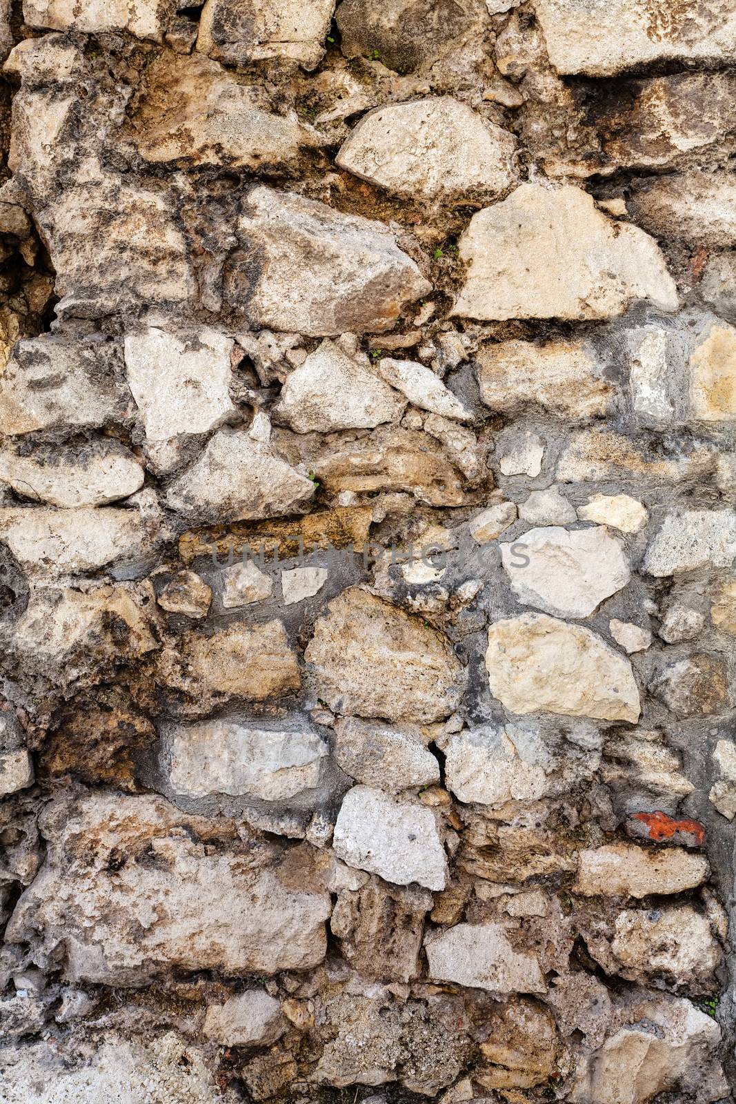 old stone wall at belgrade fortress, belgrade serbia