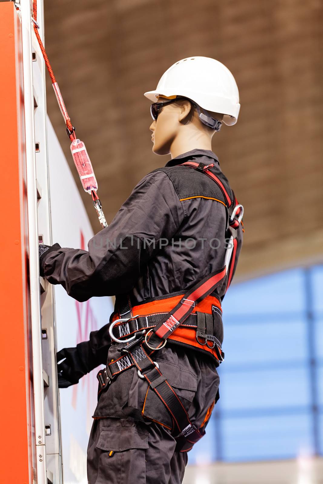 close up of new  fire fighting equipment on a doll