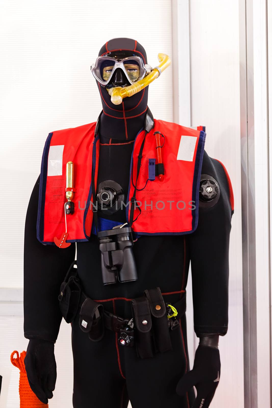 close up of new  fire fighting equipment on a doll