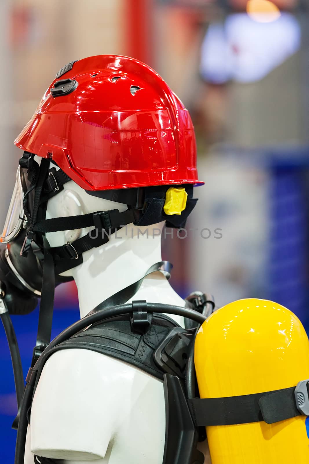 close up of new  fire fighting equipment on a doll