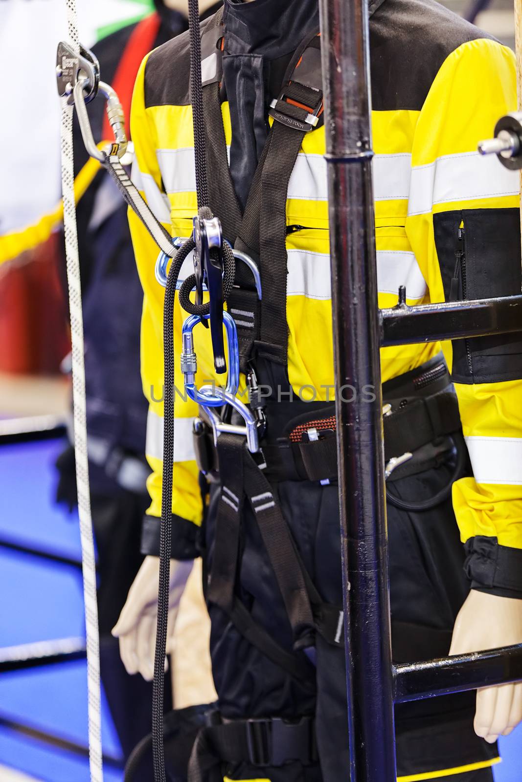 close up of new  fire fighting equipment on a doll