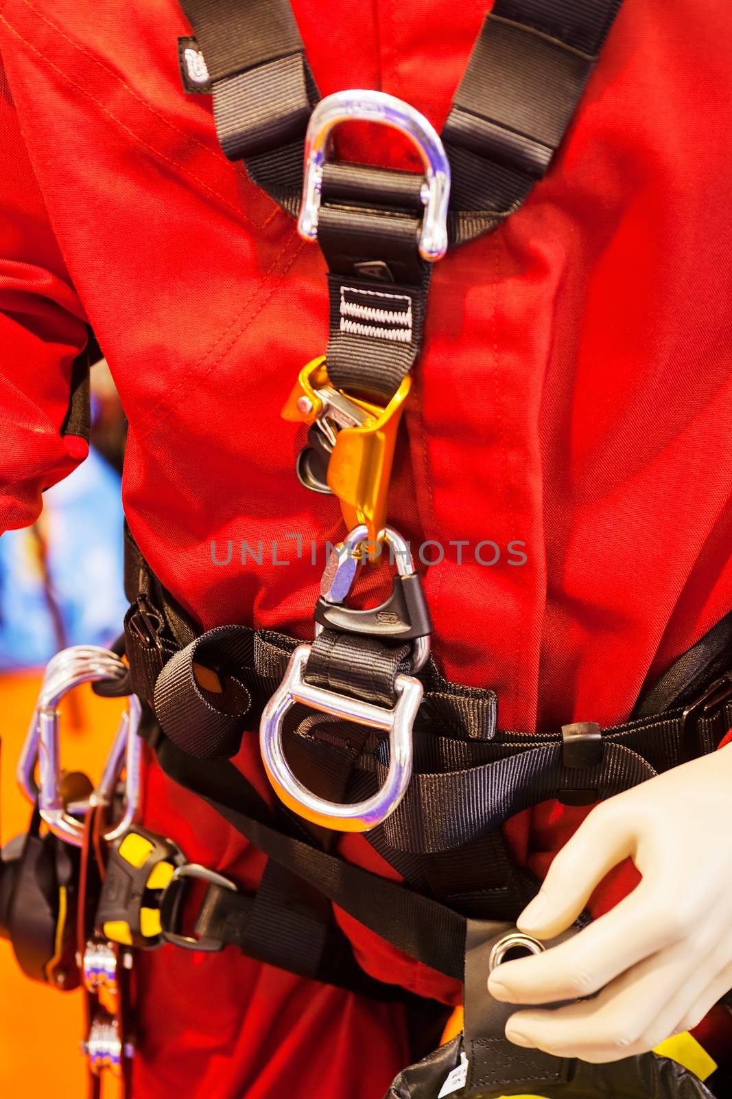 close up of new  fire fighting equipment on a doll