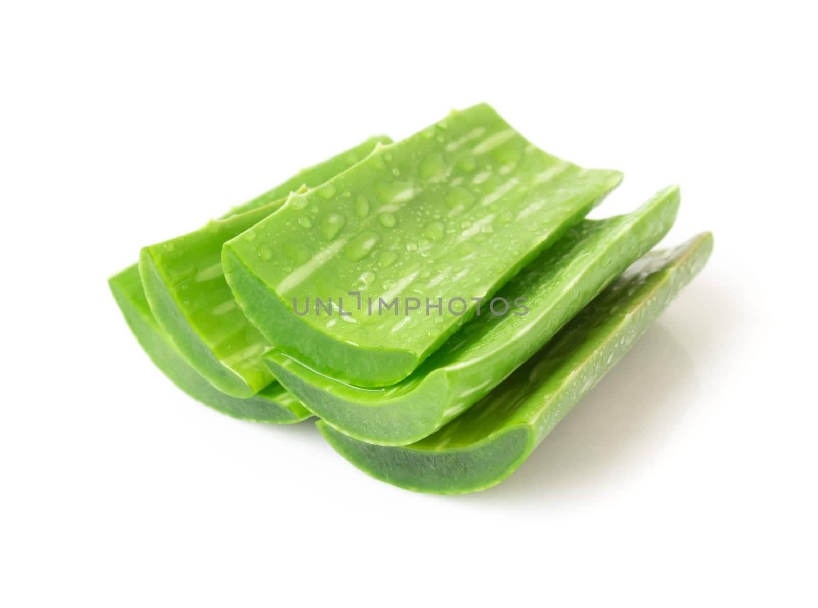 Closeup fresh aloe vera  on white background, beauty and healthy care concept