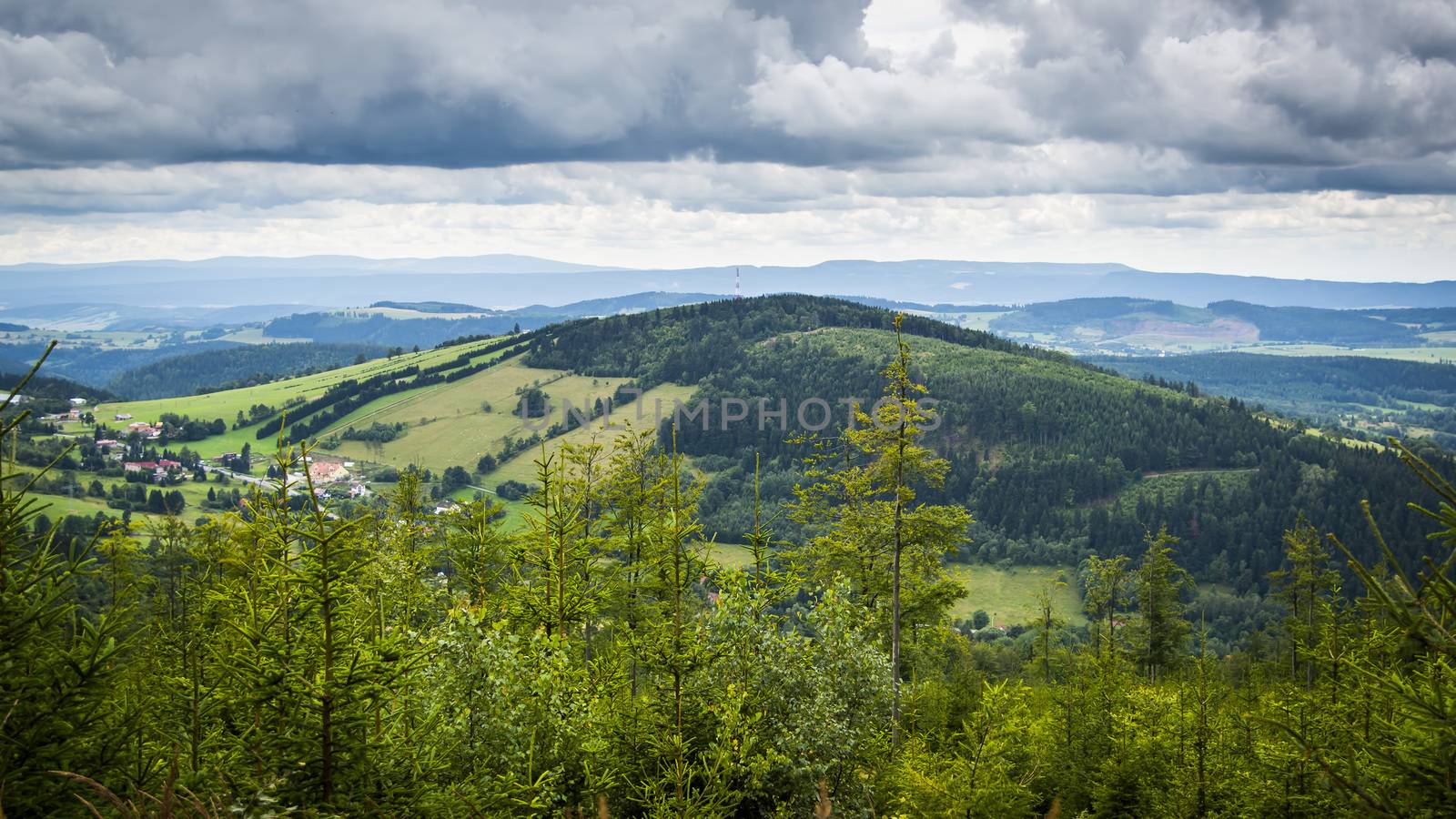 Sokol Mountain in Sowie Muntains, Poland