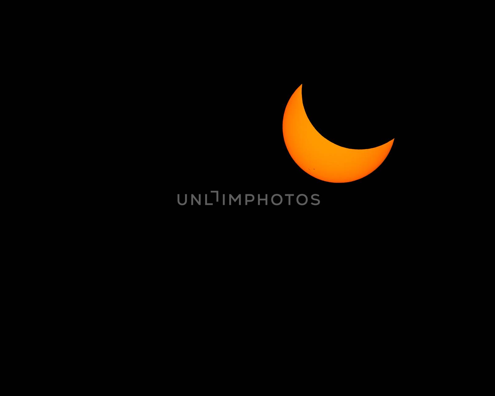 The Great American Eclipse August 2017, Color image taken in Corvallis, Oregon, USA