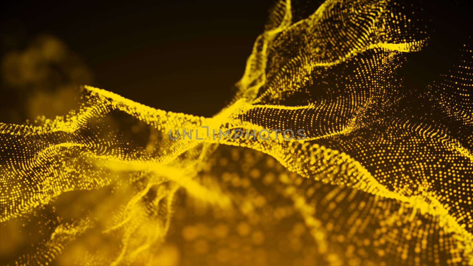 Luxurious gold sparkling particles wave background. by nolimit046