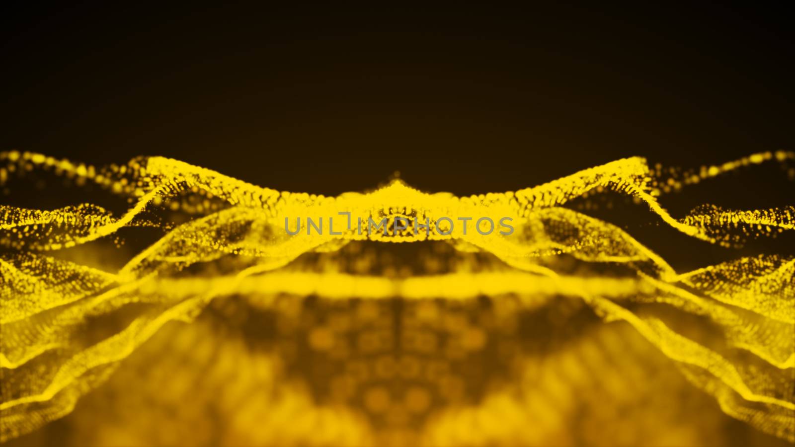 Luxurious gold sparkling particles wave background. by nolimit046