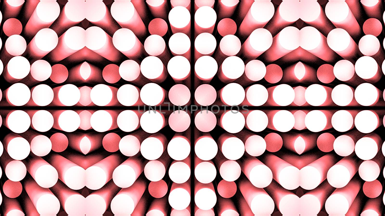 Abstract cylinders and their reflections. 3d rendering