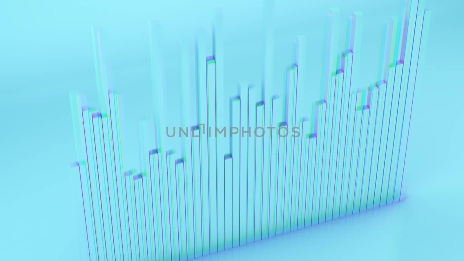 Abstract background with music graphic equalisers. 3d rendering