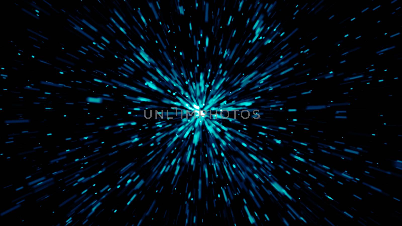 Abstract background with Hyperspace Travel. 3d rendering