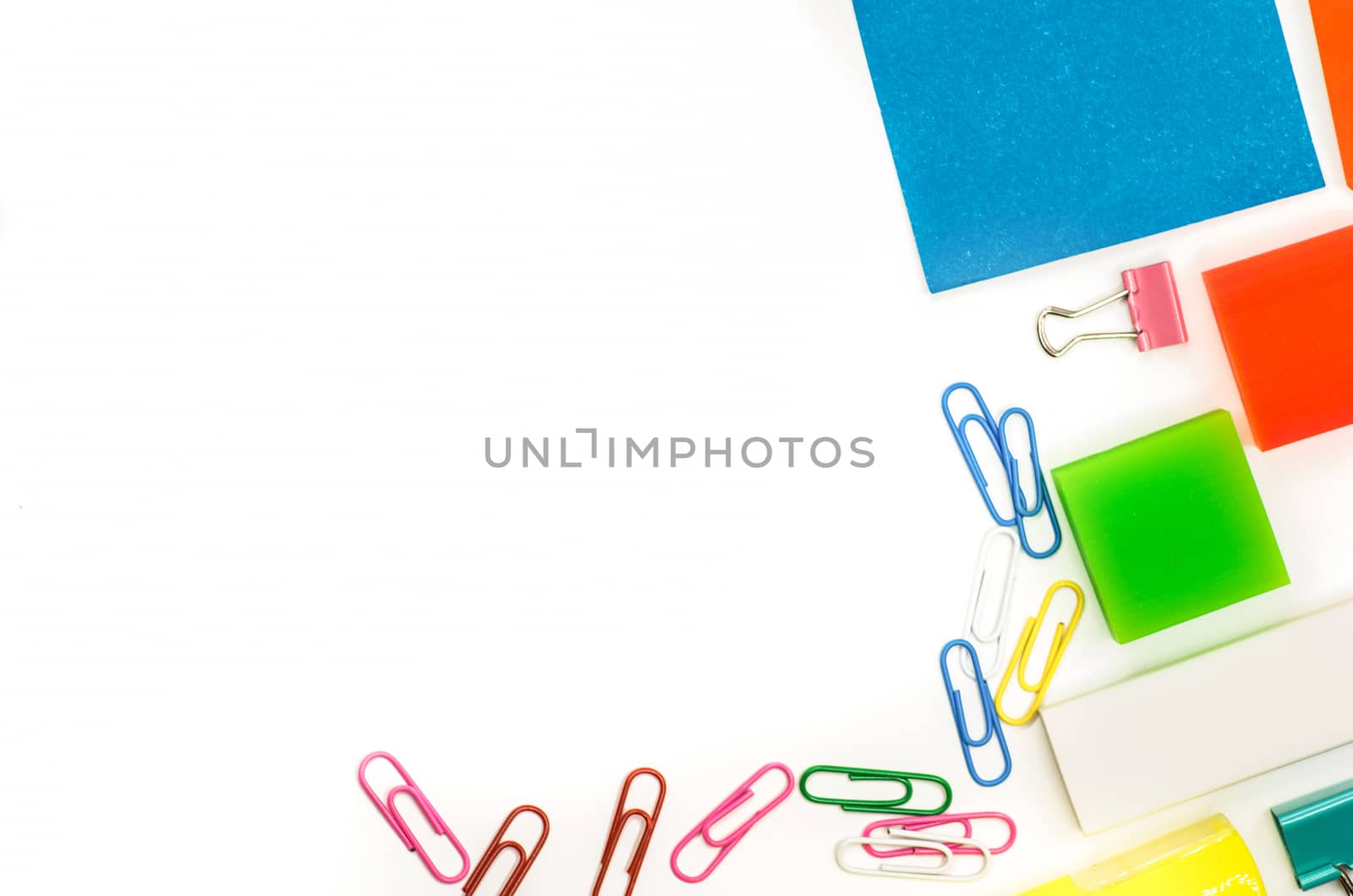 back to school. various stationary on white by Desperada