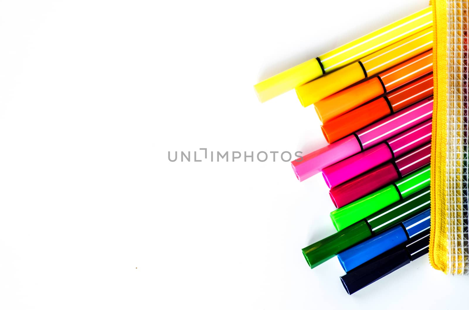 back to school concept. various stationary on white background