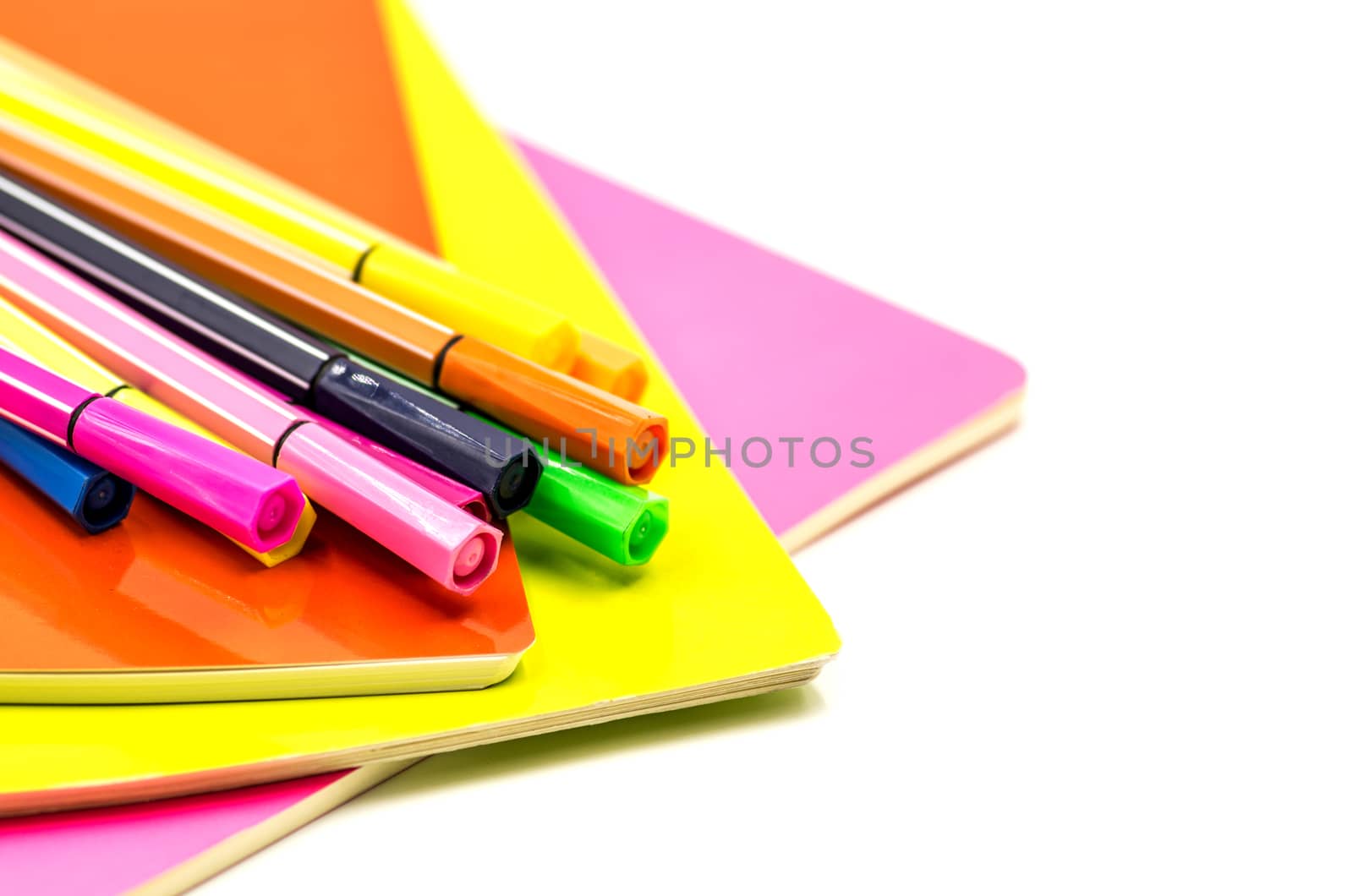 back to school concept. various stationary on white by Desperada