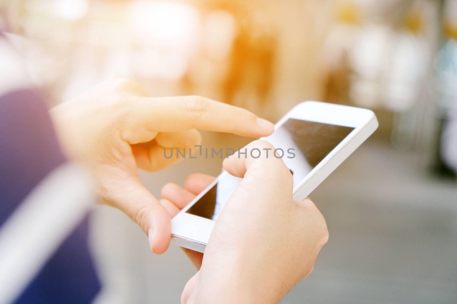 communication technology,close up of hand typing on phone