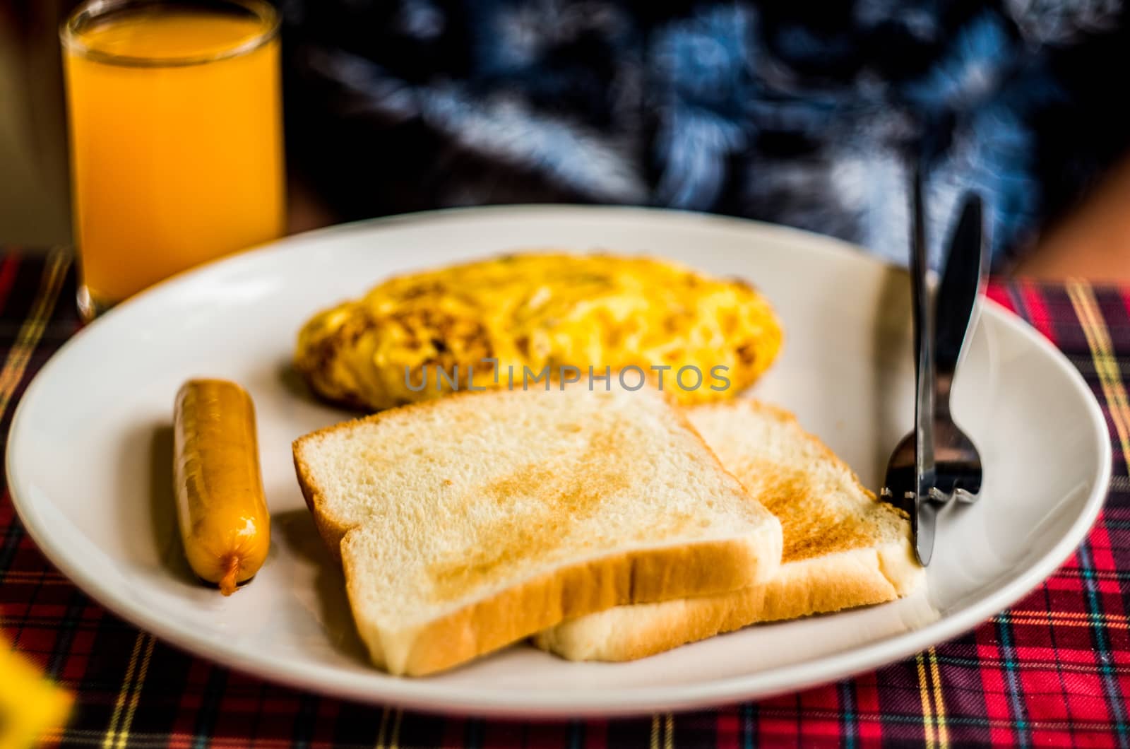 typical european breakfast in the plate