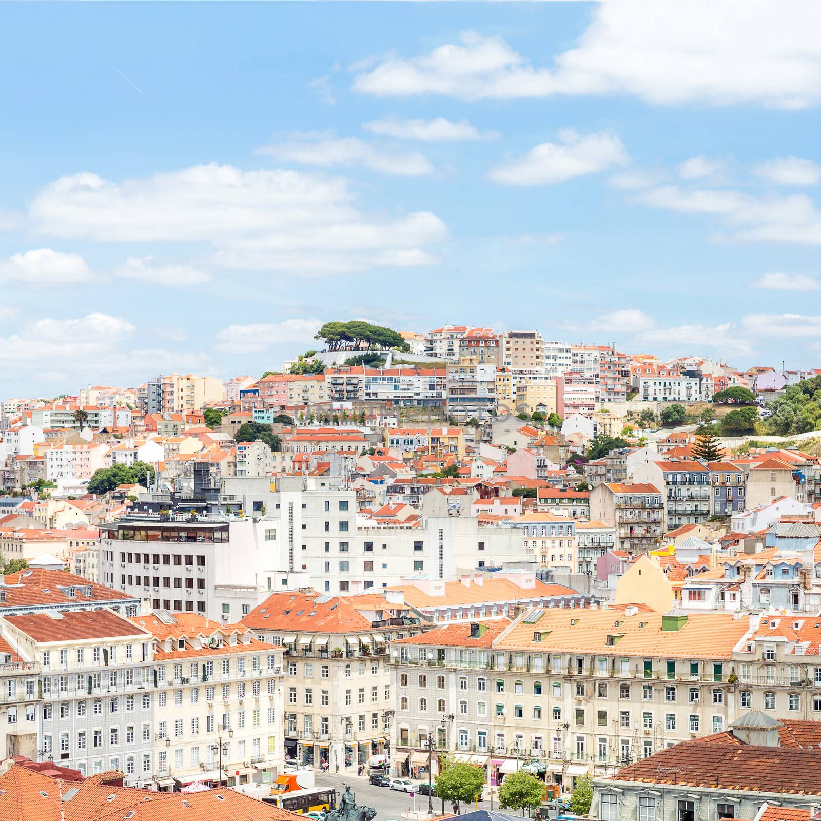 Panorama of Cityscape of Lisbon capital city of Portugal