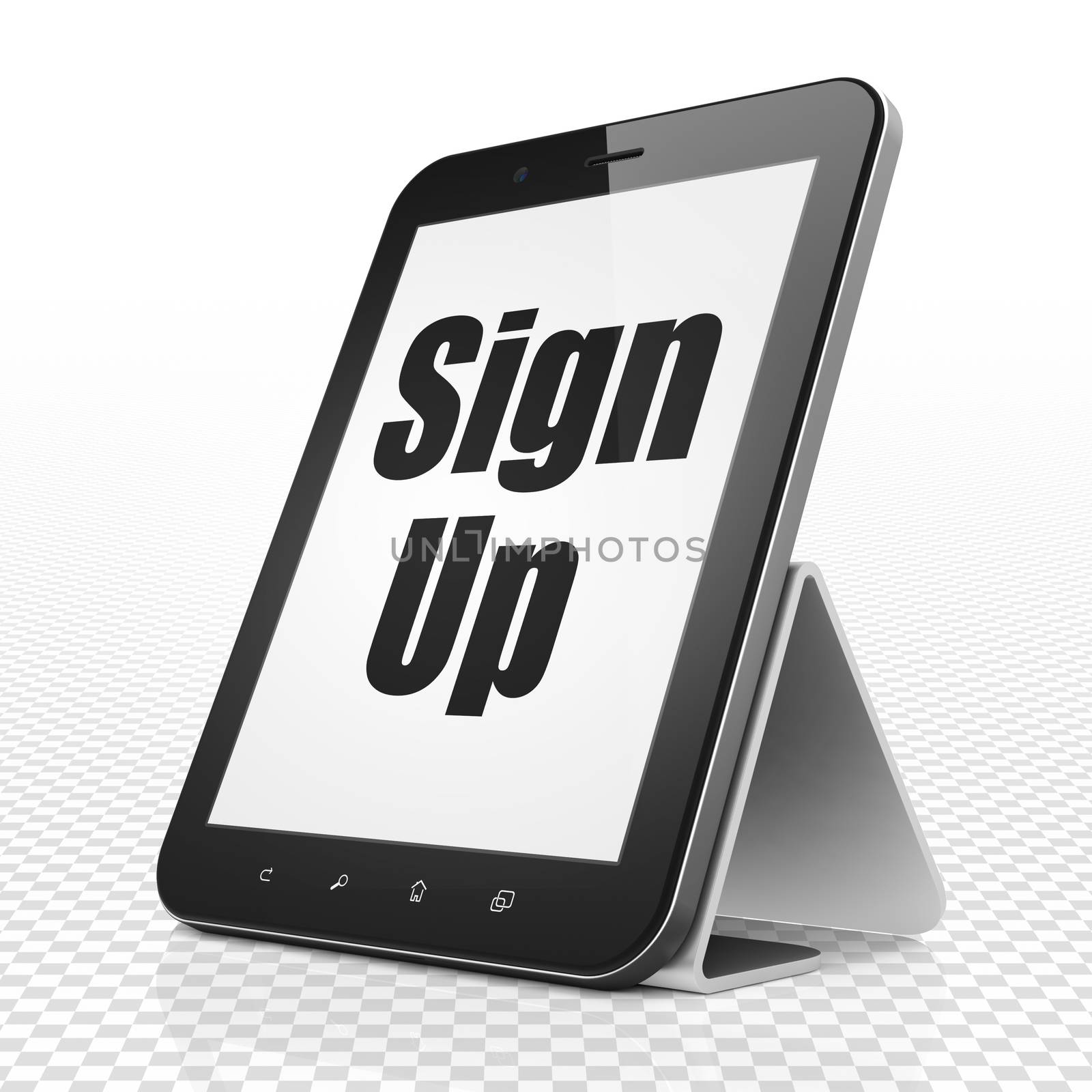 Web development concept: Tablet Computer with Sign Up on display by maxkabakov