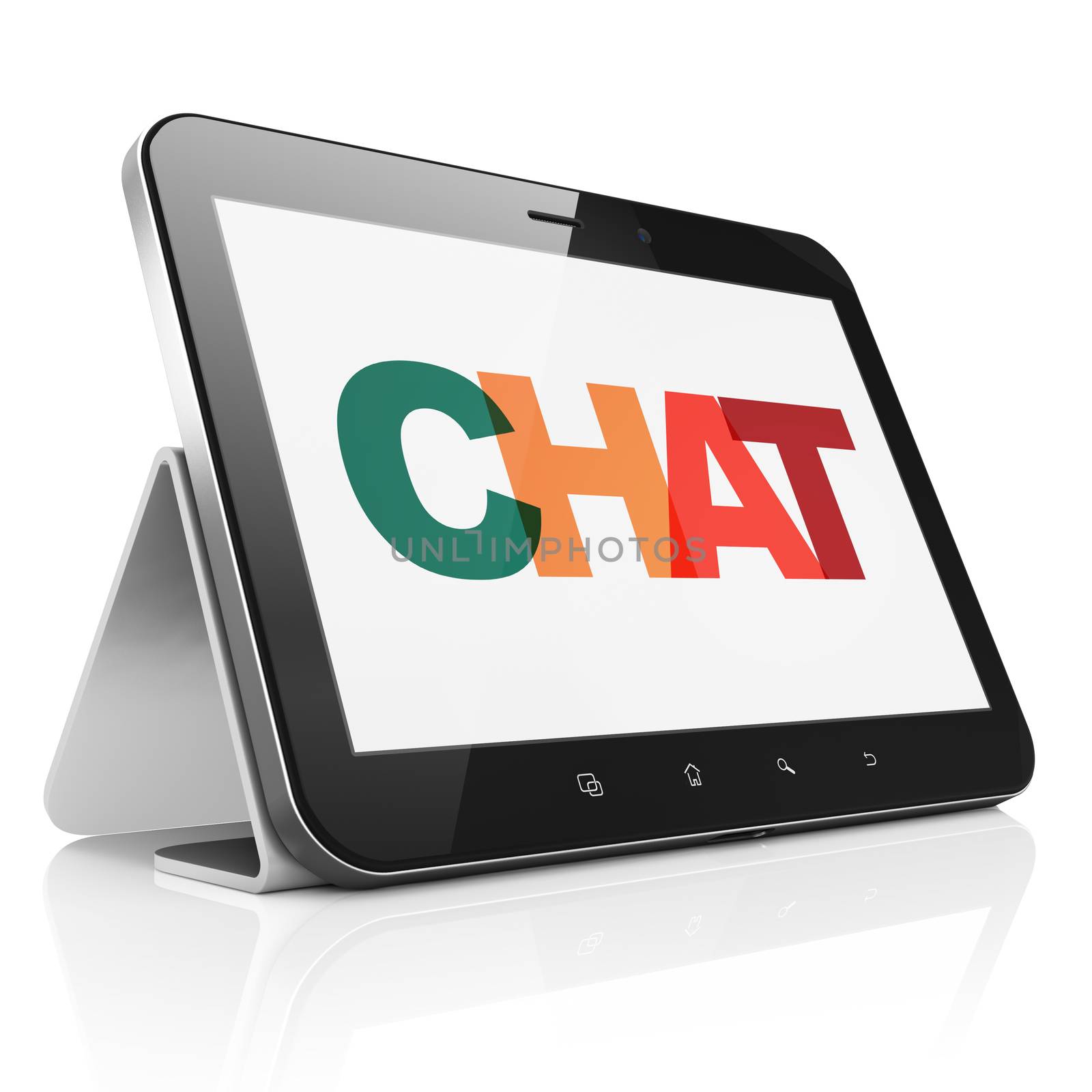 Web design concept: Tablet Computer with Chat on  display by maxkabakov