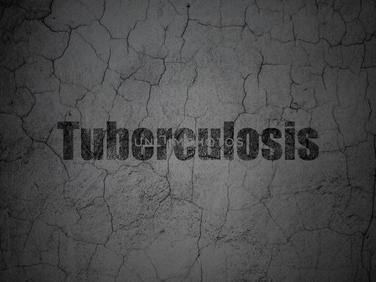Medicine concept: Tuberculosis on grunge wall background by maxkabakov