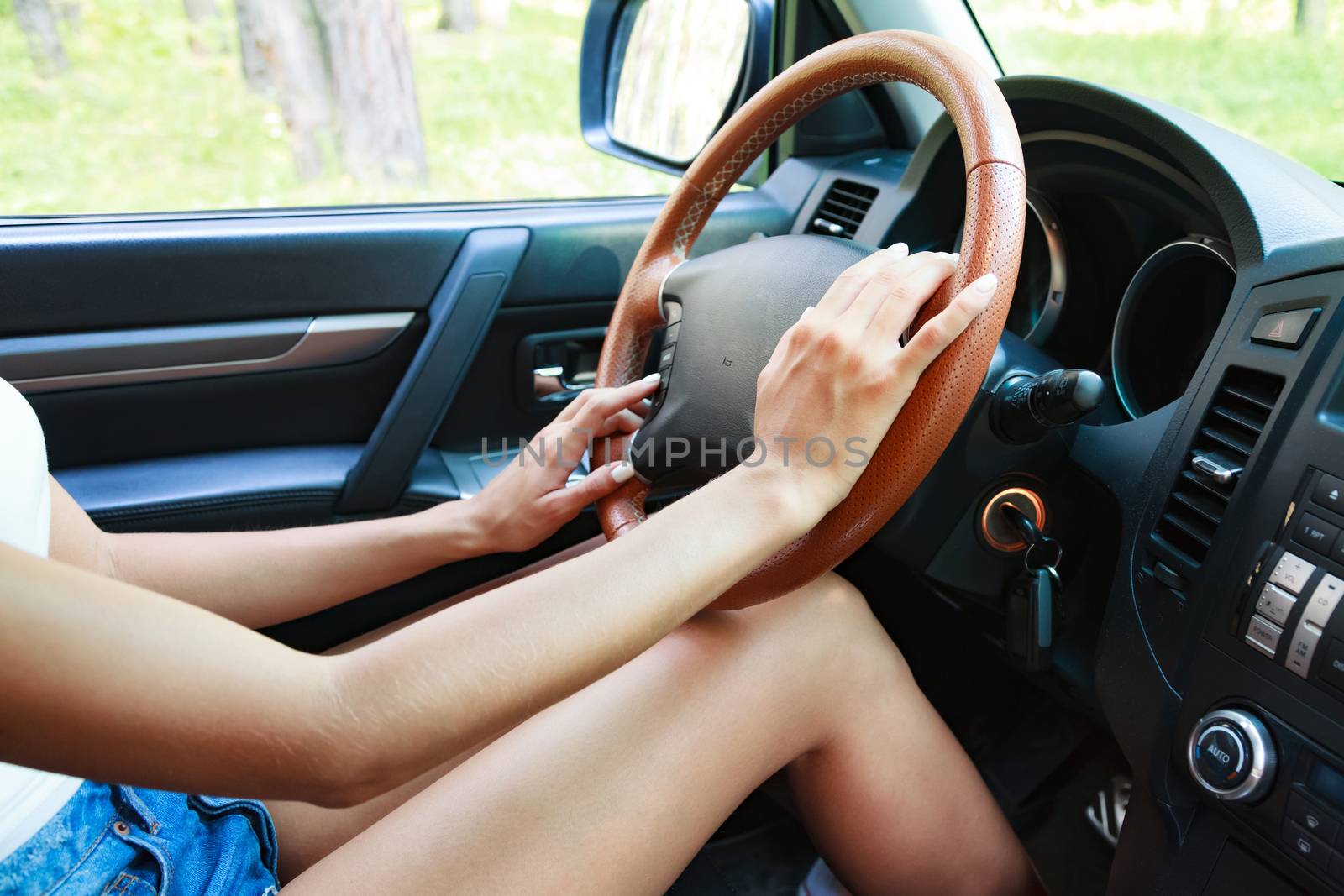 Woman driver in a car