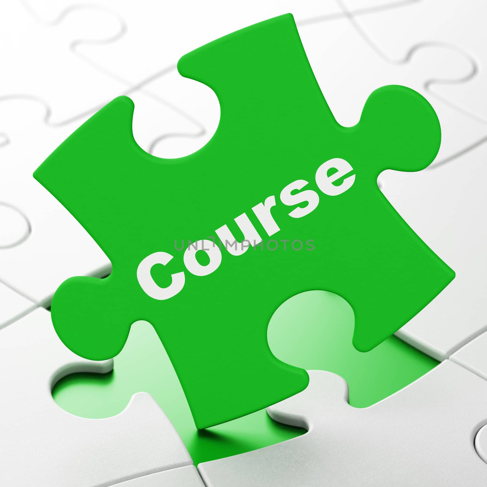 Education concept: Course on puzzle background by maxkabakov