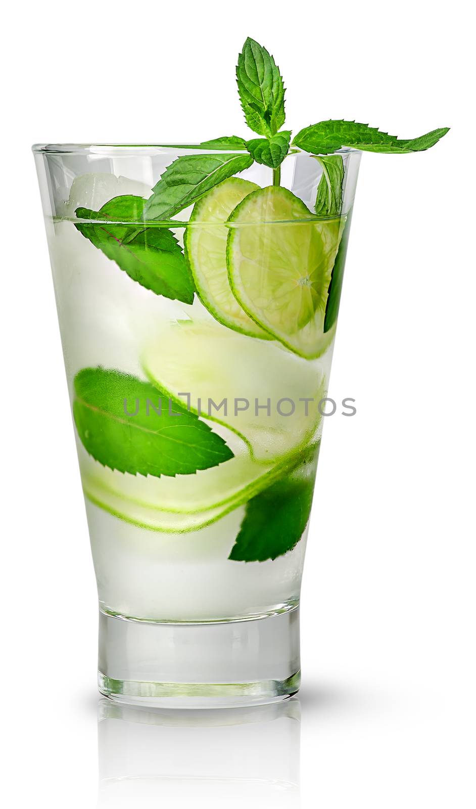 Mojito with ice in glass by Cipariss