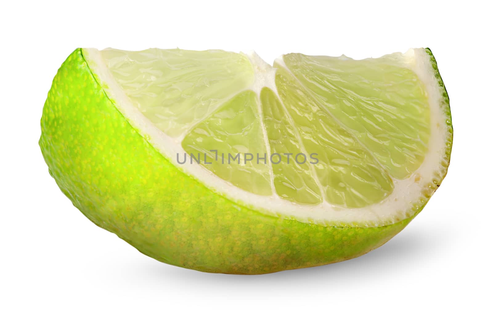 Small piece of lime isolated on white background