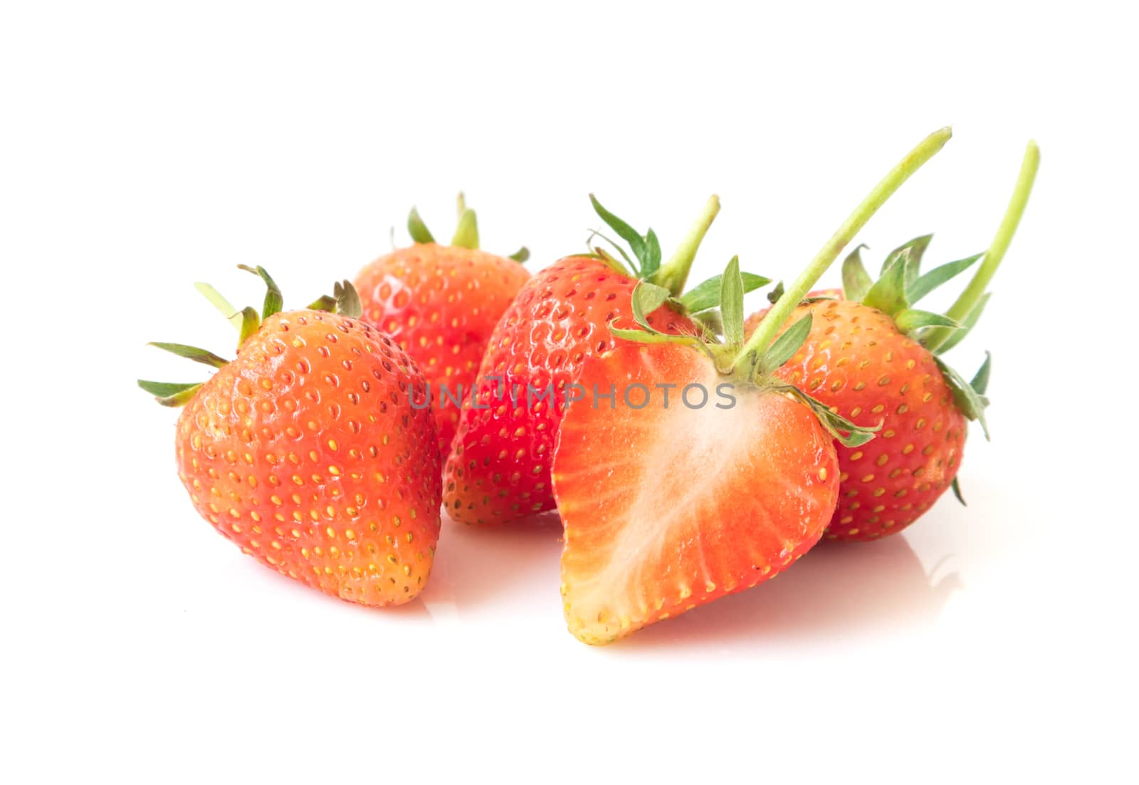 Fresh red strawberry on white background
