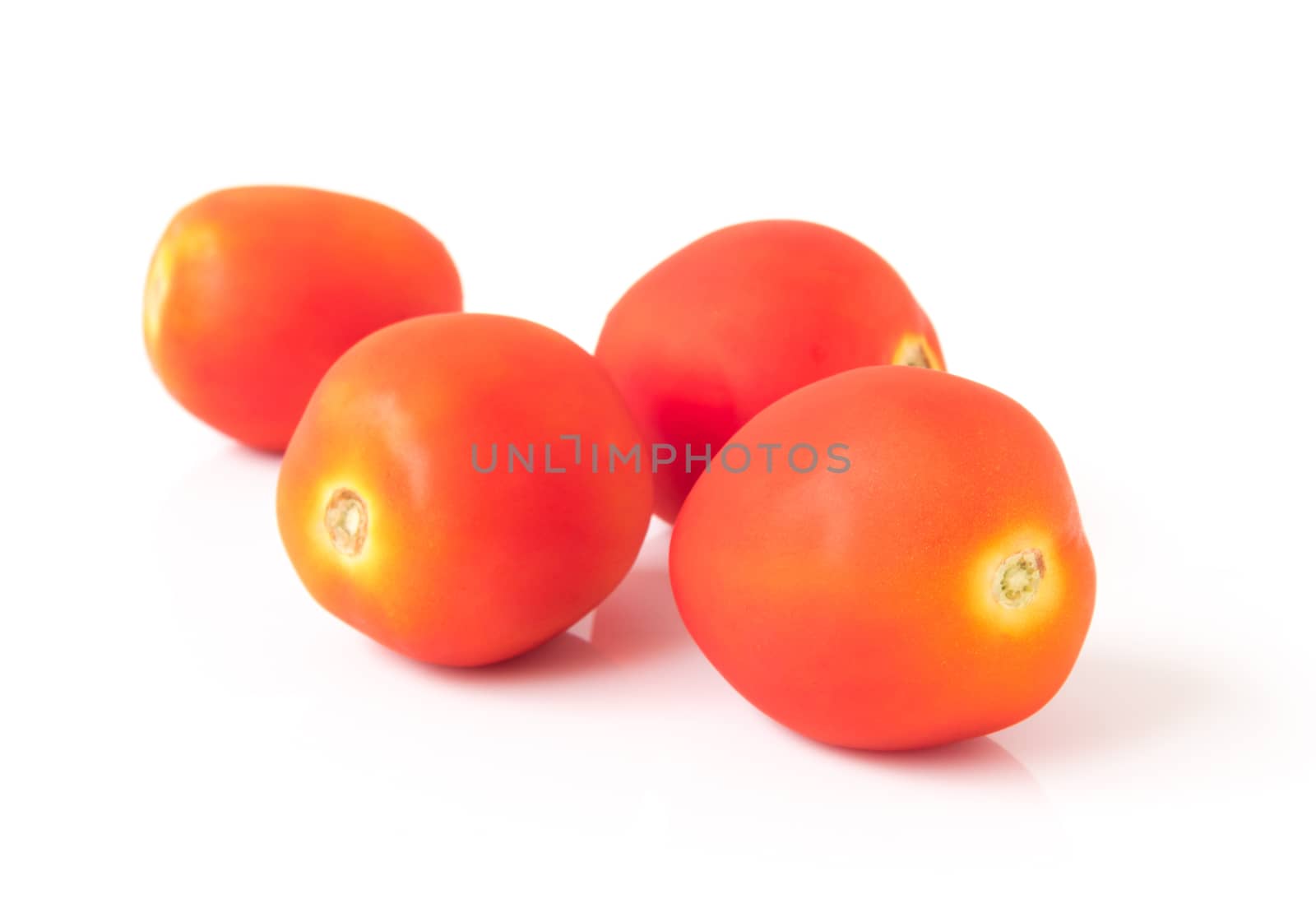 Fresh tomatoes on white background