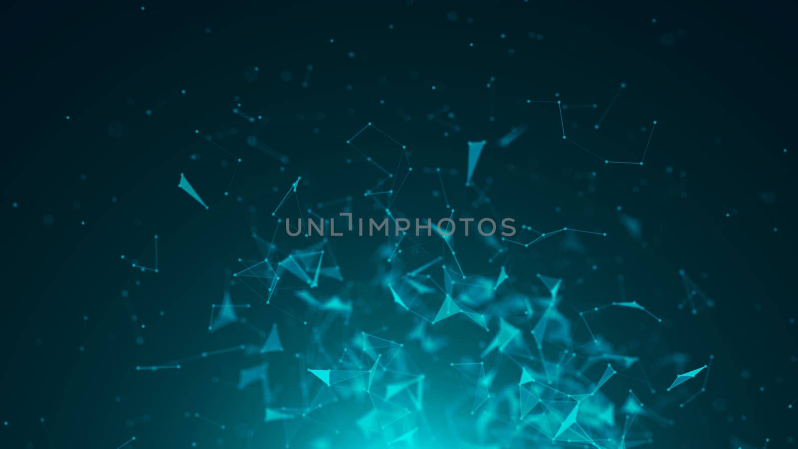 Abstract Polygonal Space Background with Connecting Dots and Lines. 3d rendering