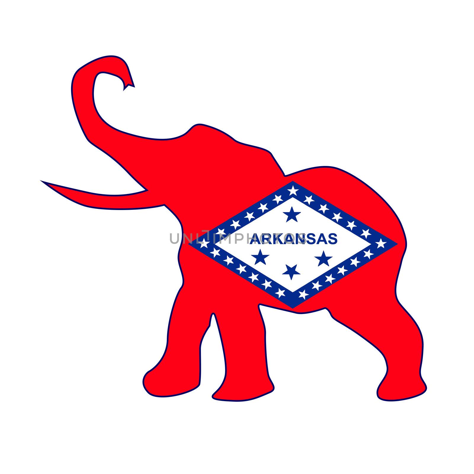 Arkansas Republican Elephant Flag by Bigalbaloo