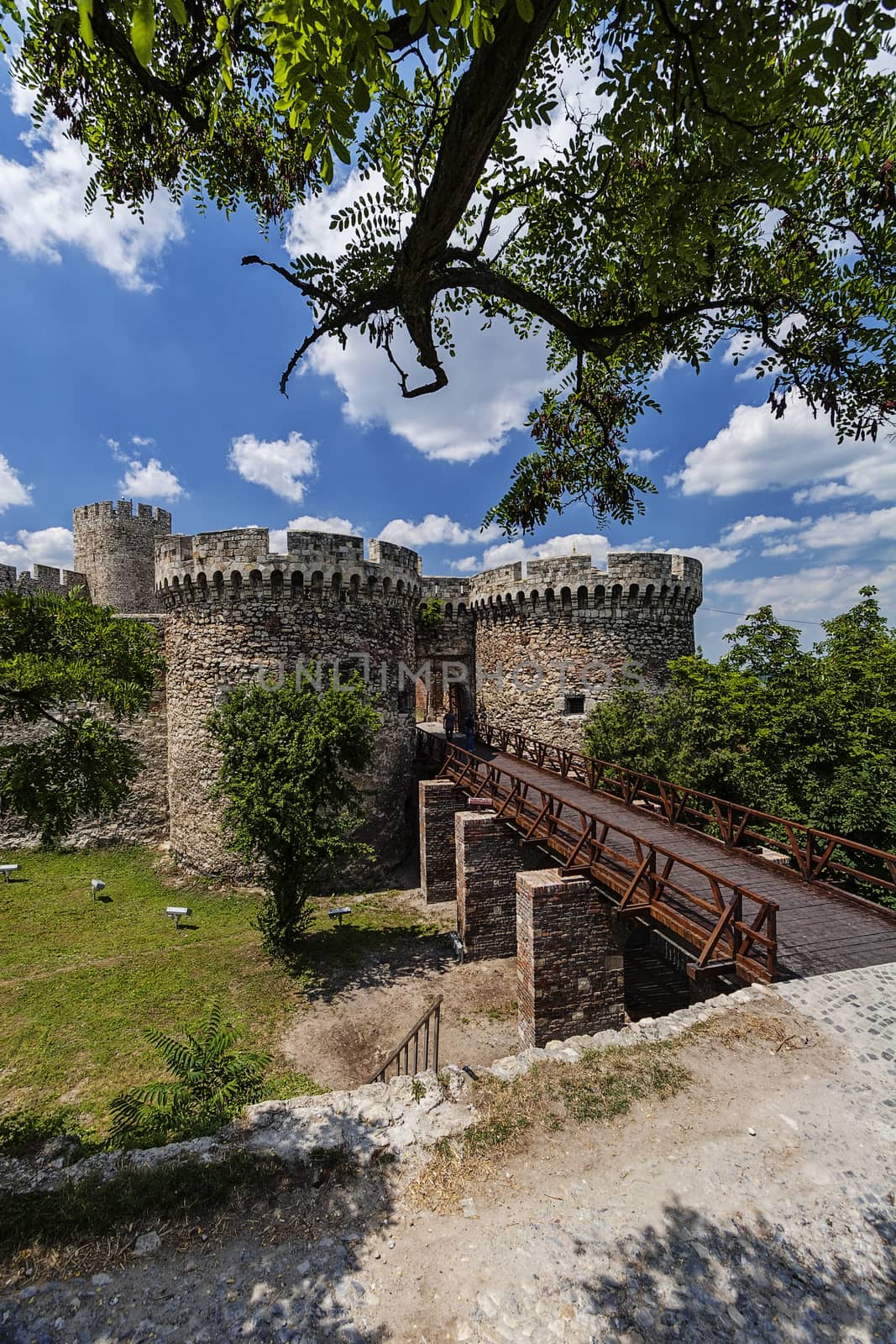 Belgrade old fortress wall surrounded by nature in day time