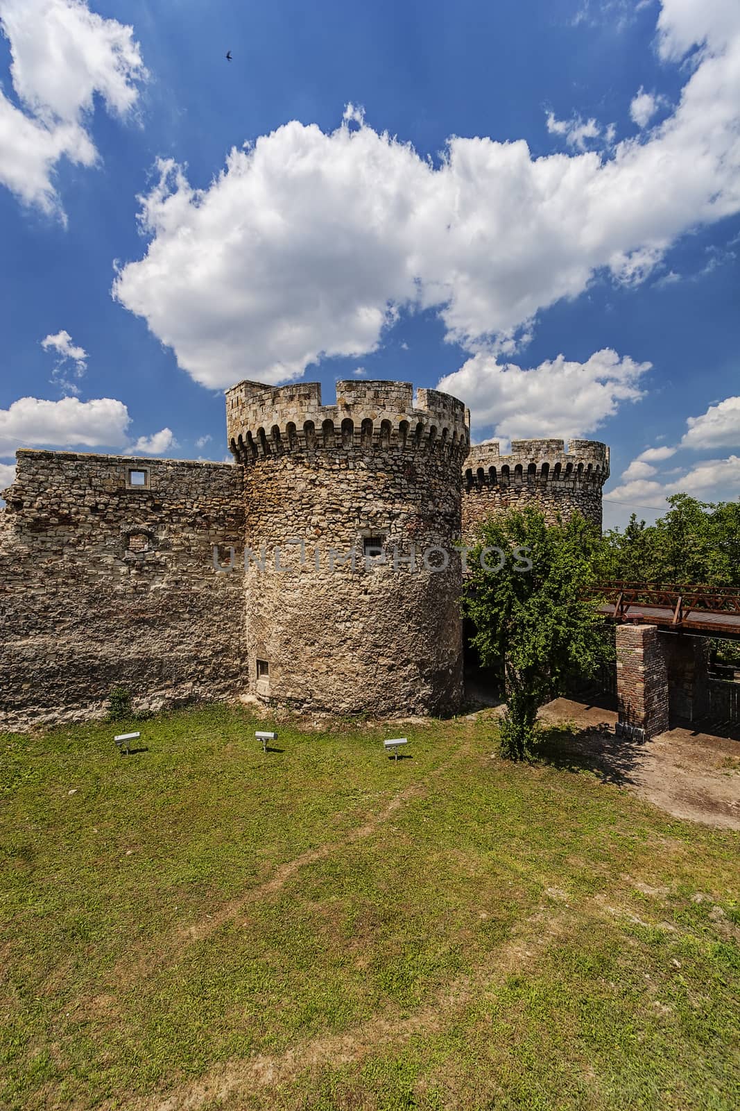 Belgrade old fortress wall surrounded by nature in day time