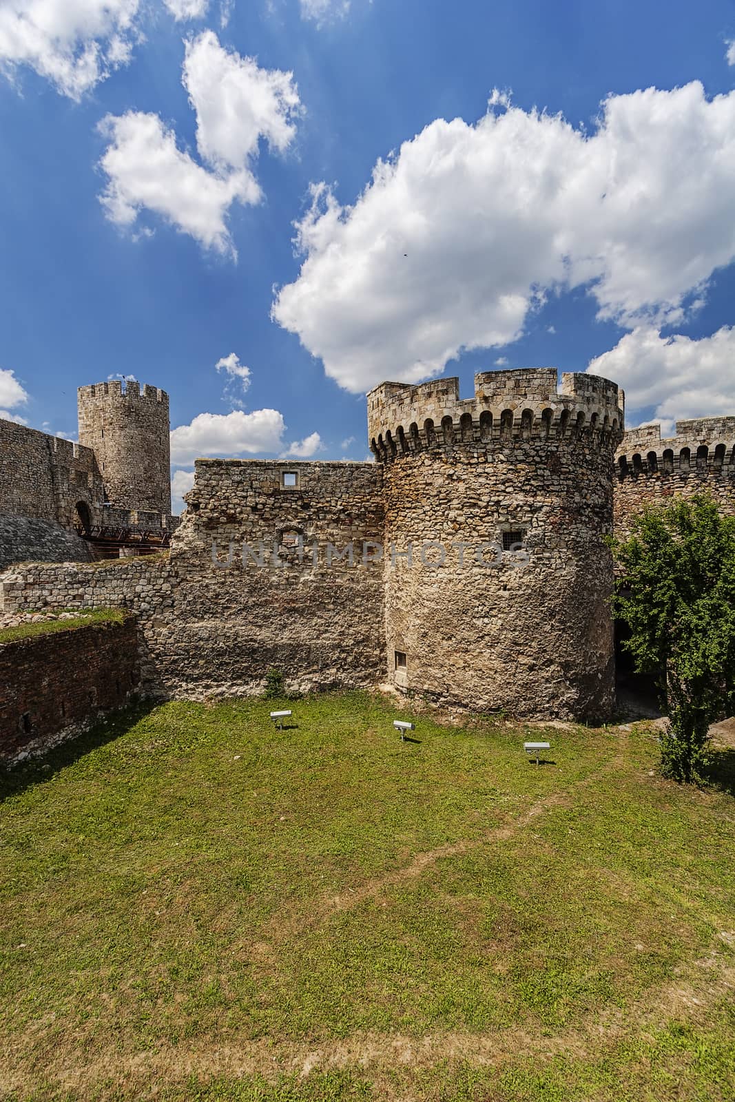 Belgrade old fortress wall surrounded by nature in day time