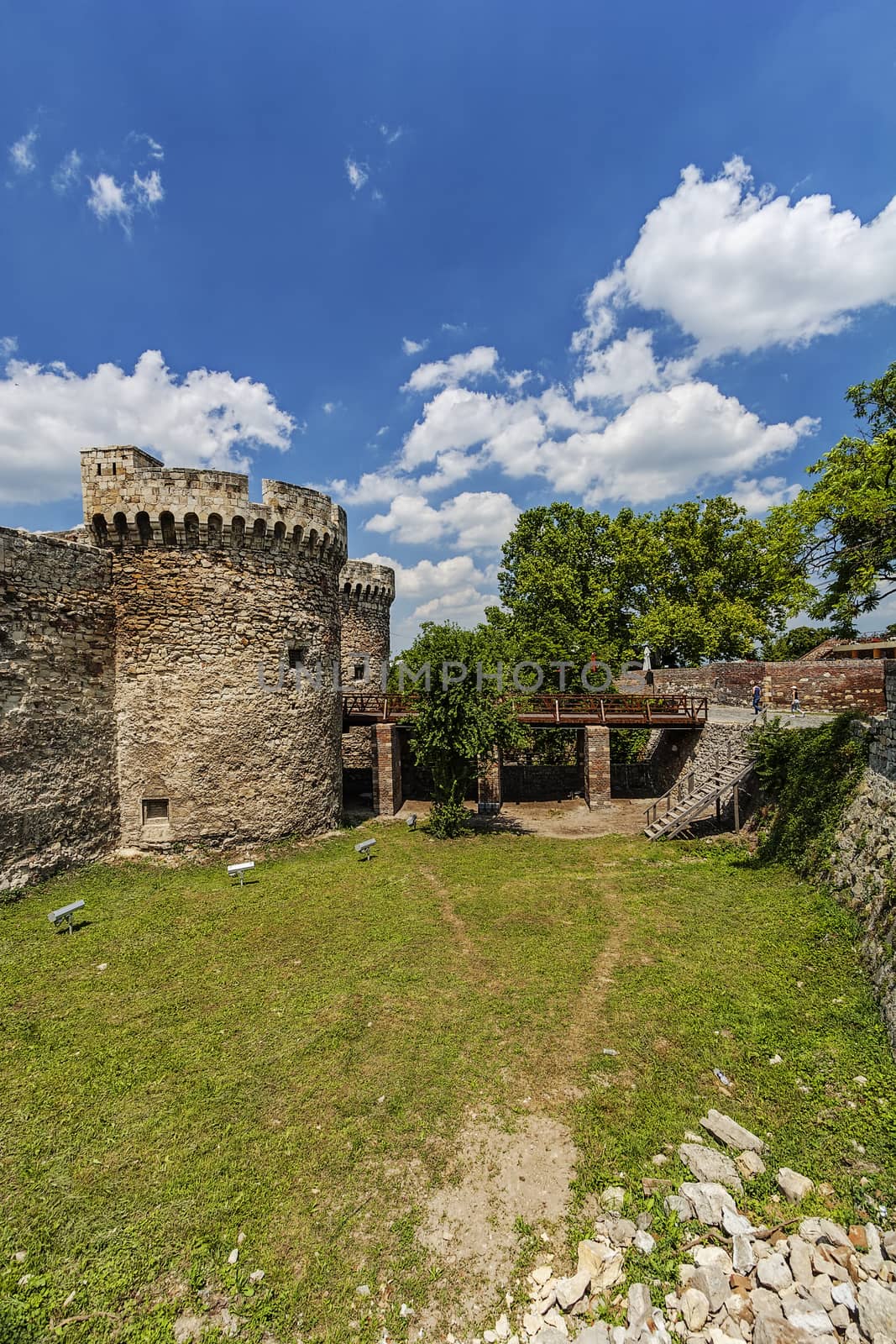 Belgrade old fortress wall surrounded by nature in day time