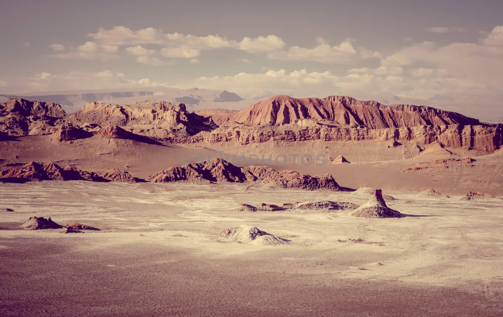 Valle de la Luna landscape in San Pedro de Atacama, Chile