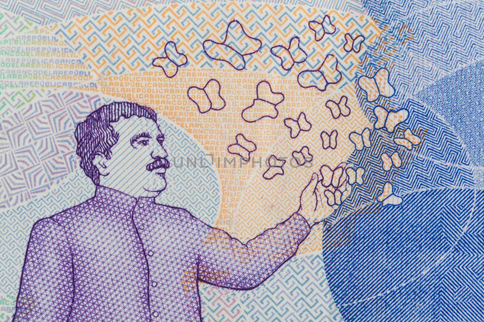 Nobel Prize Gabriel Garcia Marquez on the Fifty Thousand Colombian Pesos Bill