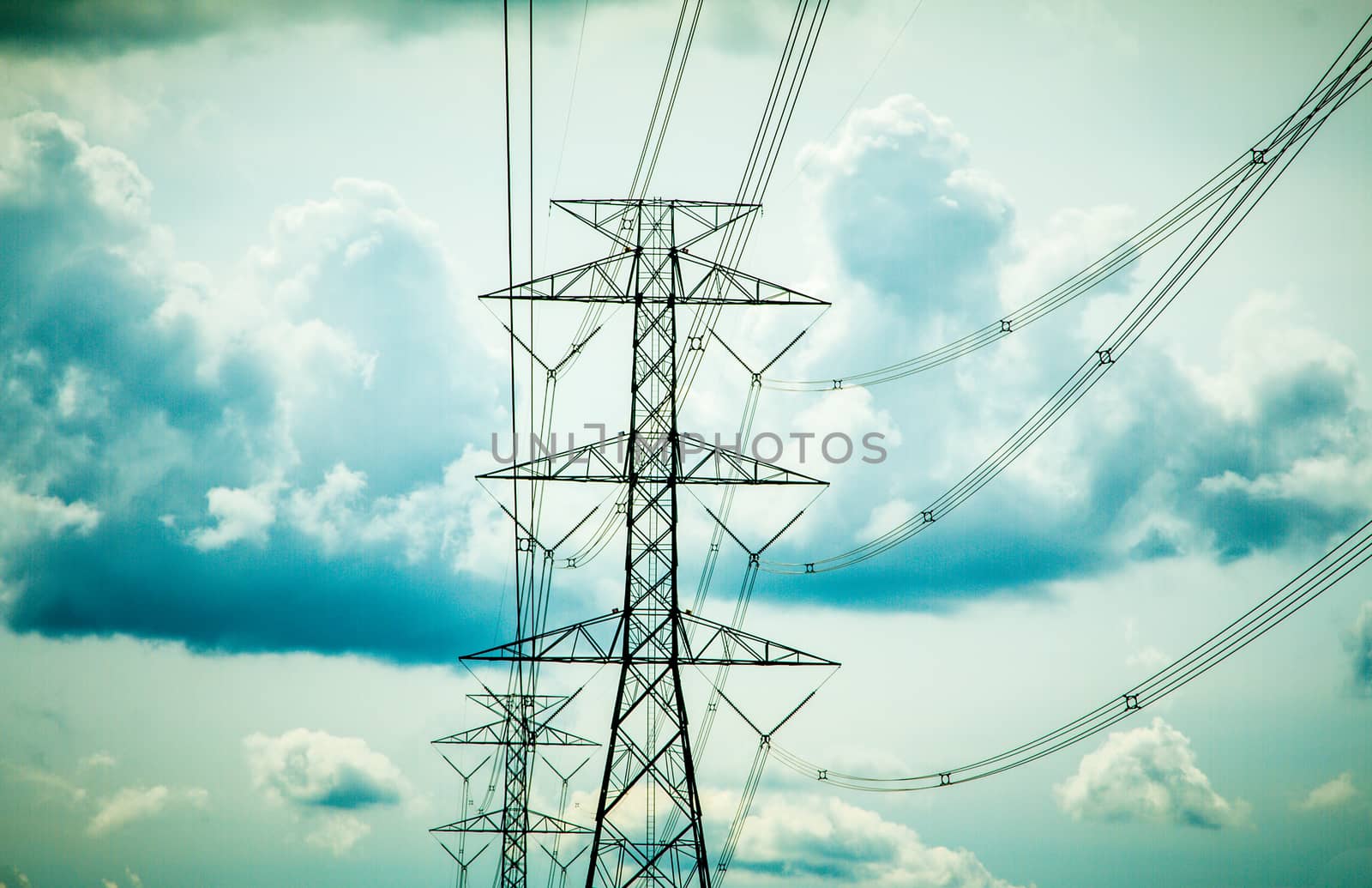 High-voltage power lines in rice fields by N_u_T